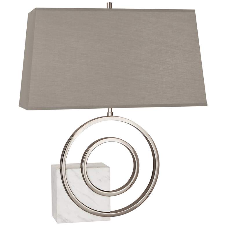 Image 1 Jonathan Adler Saturn Nickel and White Marble Table Lamp