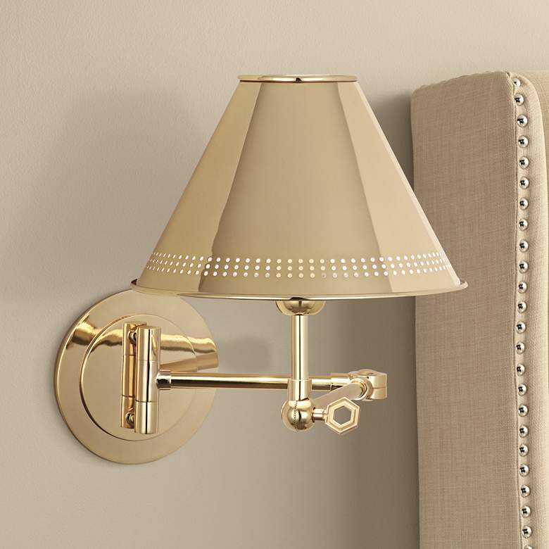 Image 1 Jonathan Adler St. Germain 12 1/2 inchH Brass Plug-In Sconce