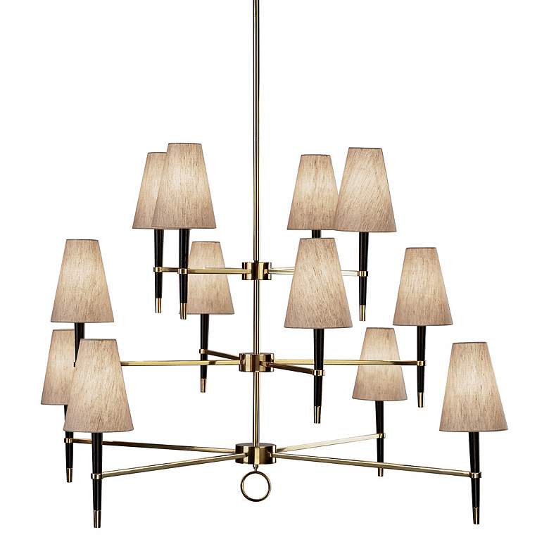 Image 1 Jonathan Adler Ventana 54" Wide Three-Tier Brass Chandelier