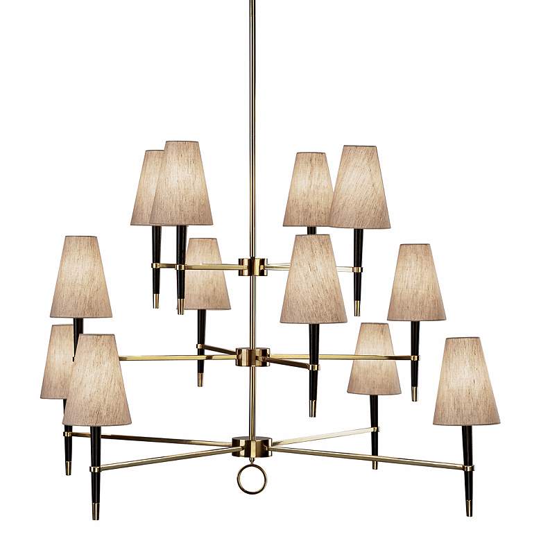 Image 1 Jonathan Adler Ventana 54 inch Wide Three-Tier Brass Chandelier