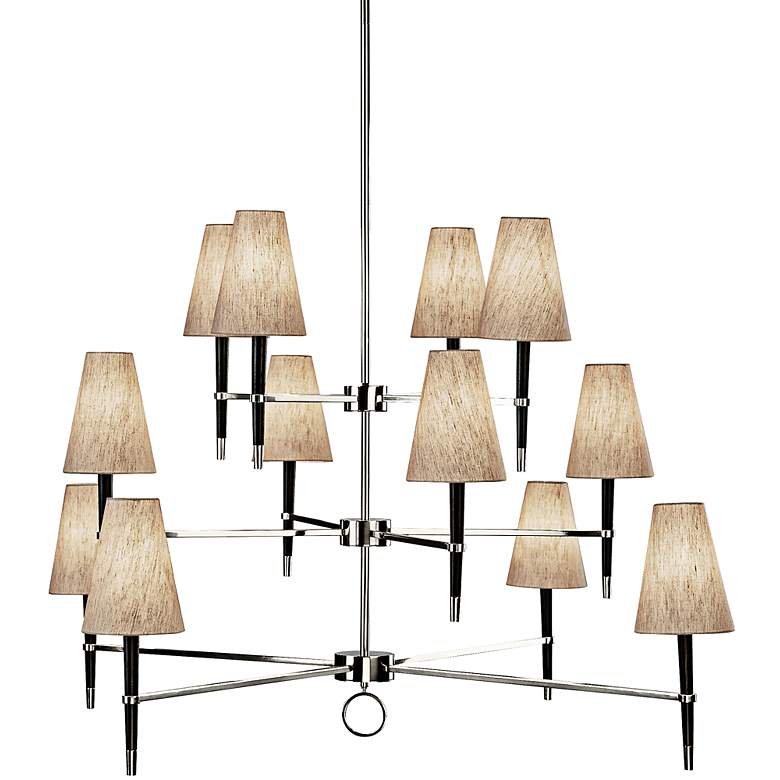 Image 1 Jonathan Adler Ventana 54" Wide Three-Tier Nickel Chandelier