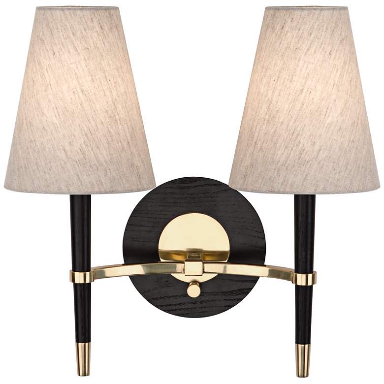 Image 1 Jonathan Adler Ventana Brass 2-Light Plug-In Wall Lamp