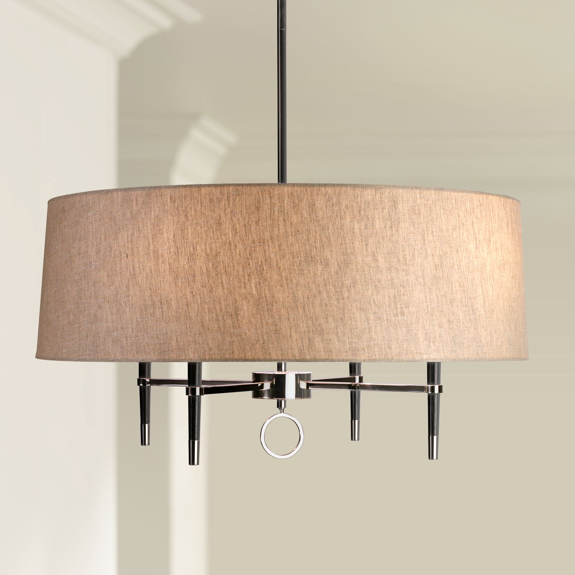 linen shade chandelier