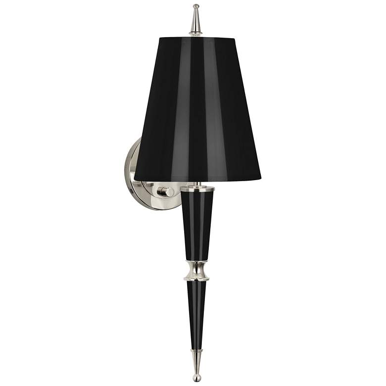 Image 1 Jonathan Adler Versailles 23 inch Sconce  Black Lacquer Finish w/Nickel