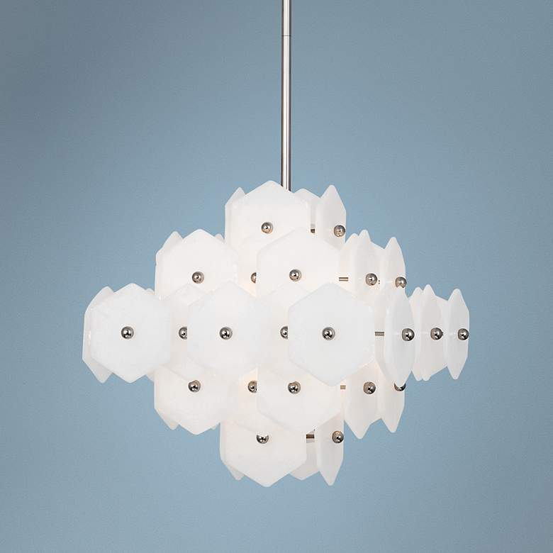Image 1 Jonathan Adler Vienna 20" Wide White Glass Pendant