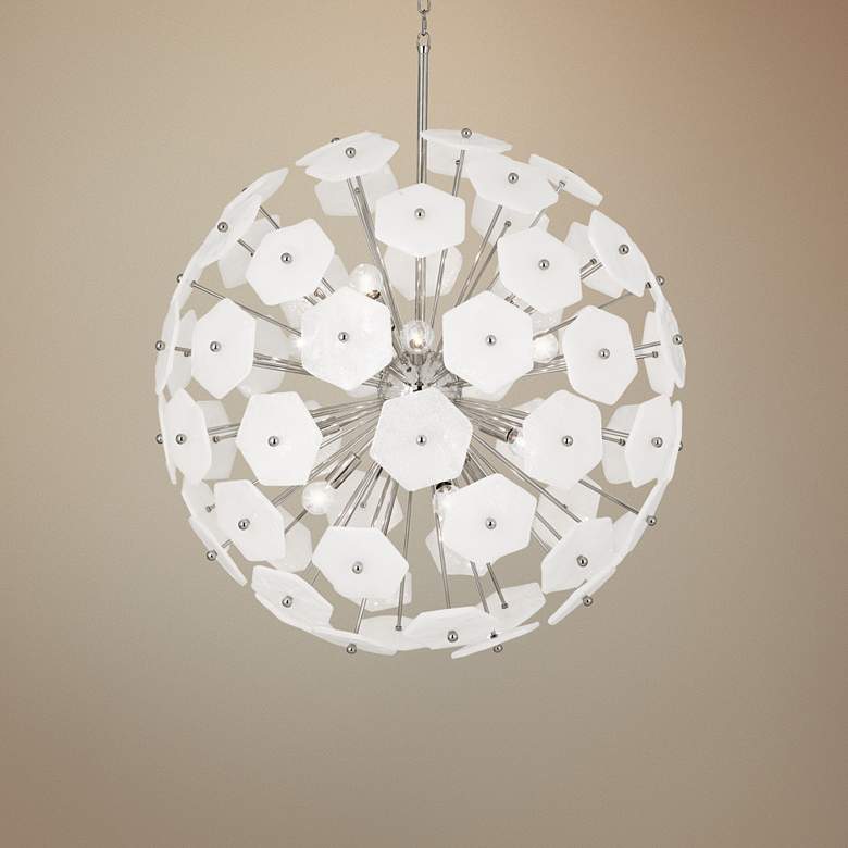 Image 1 Jonathan Adler Vienna 32 1/2"W Polished Nickel Pendant Light