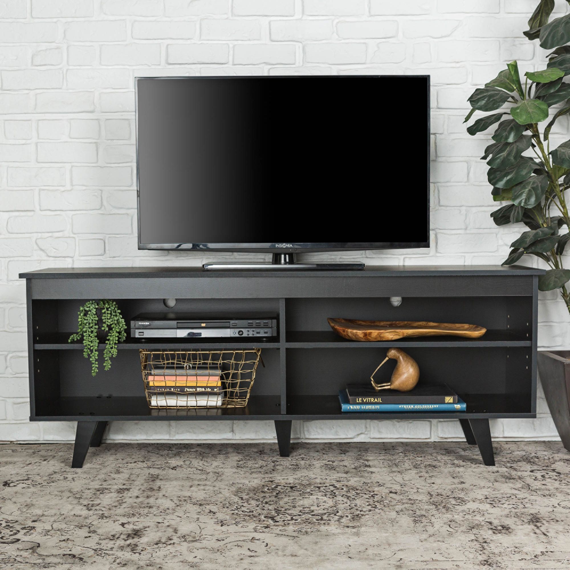 black wood tv table