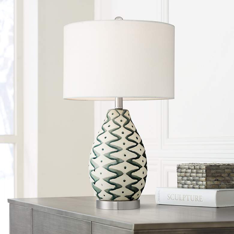 Image 1 Jones Painted Ceramic Table Lamp