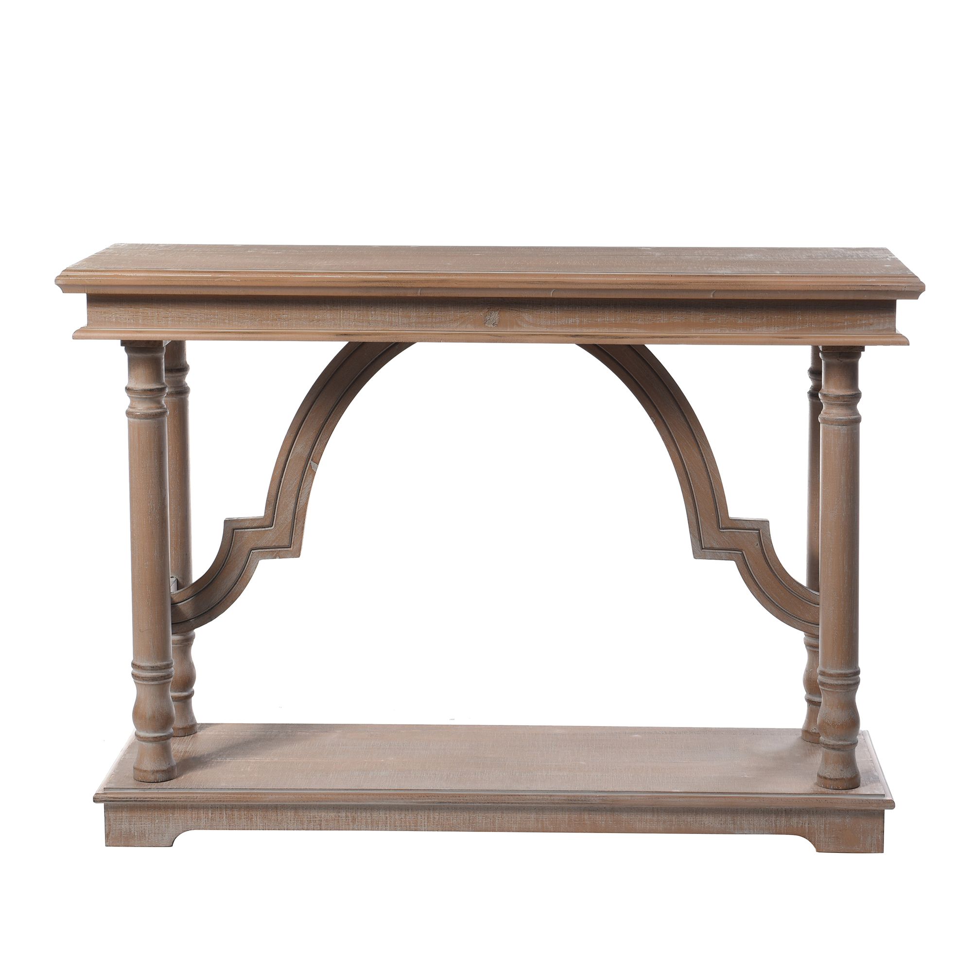 Image 3 Jonny 47" Wide Gray-Washed Trestle Console Table more views