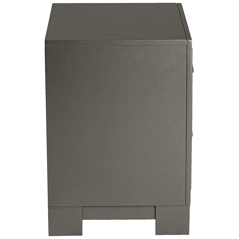 Image 4 Jonvang 22" Wide Metallic Gray Wood 2-Drawer Nightstand more views