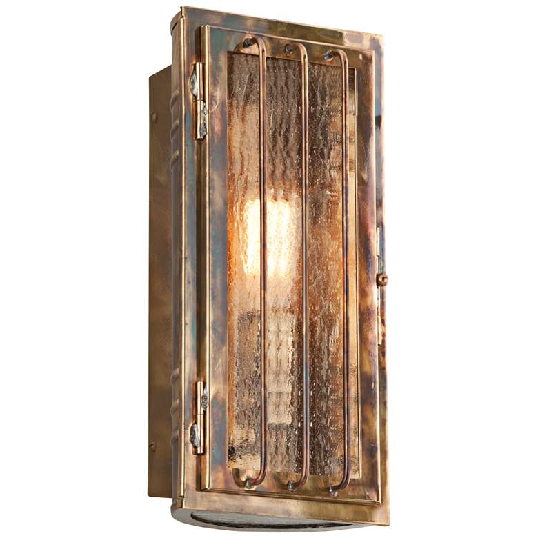Image 1 Joplin 13 1/2 inch High Historic Brass Outdoor Wall Light
