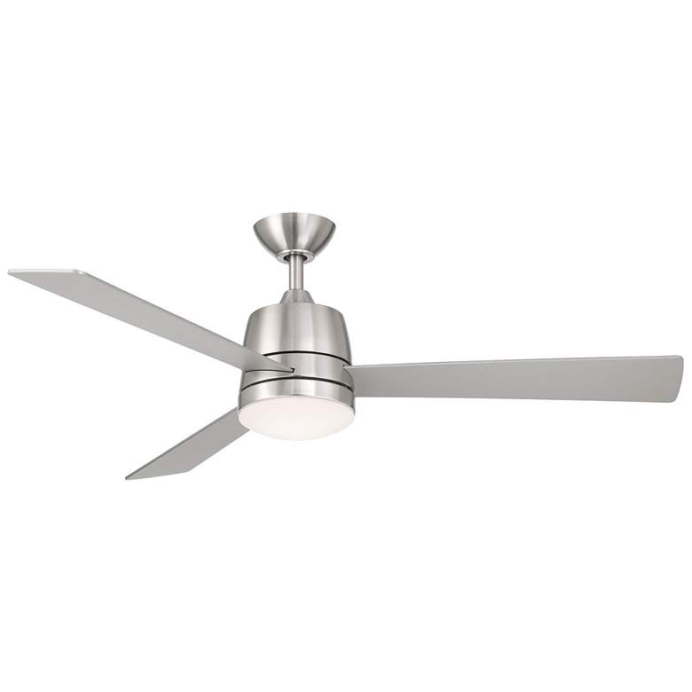 Image 1 Joplin 52" Nickel Finish Hardwired Wall Control LED Ceiling Fan