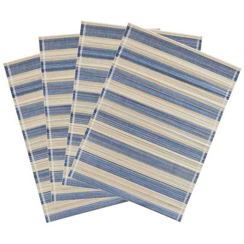 Image 1 Jora Faded Blue Bamboo Placemat - Set of 4
