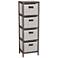Jorah 11 3/4"W Gray White 4-Basket Tallboy Storage Cabinet