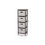 Jorah 11 3/4"W Gray White 4-Basket Tallboy Storage Cabinet