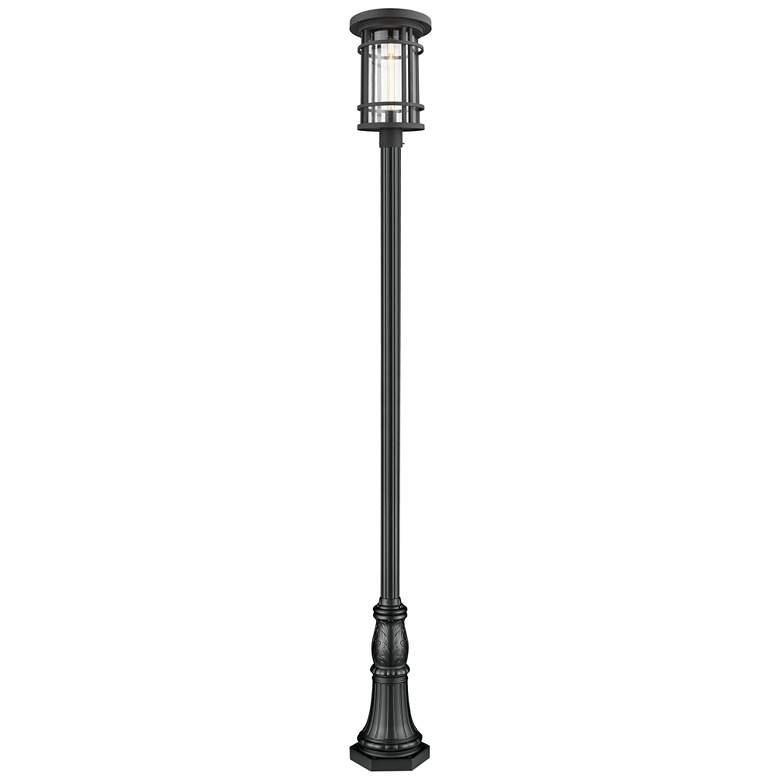 Image 1 Jordan 114 inch High Black Metal LED Outdoor Post Light