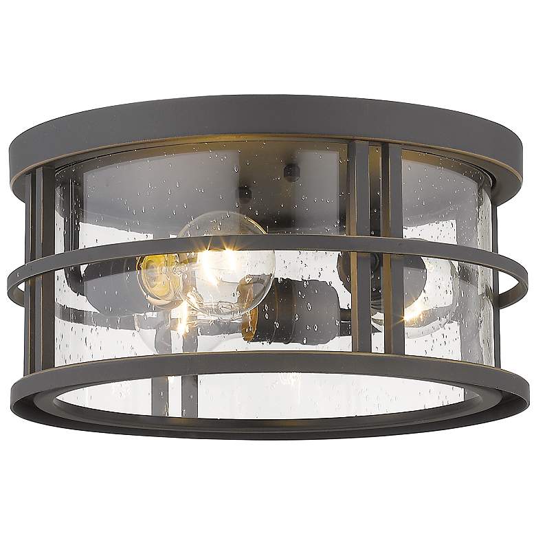 Image 1 Jordan 12"W Oil-Rubbed Bronze 3-Light Outdoor Ceiling Light