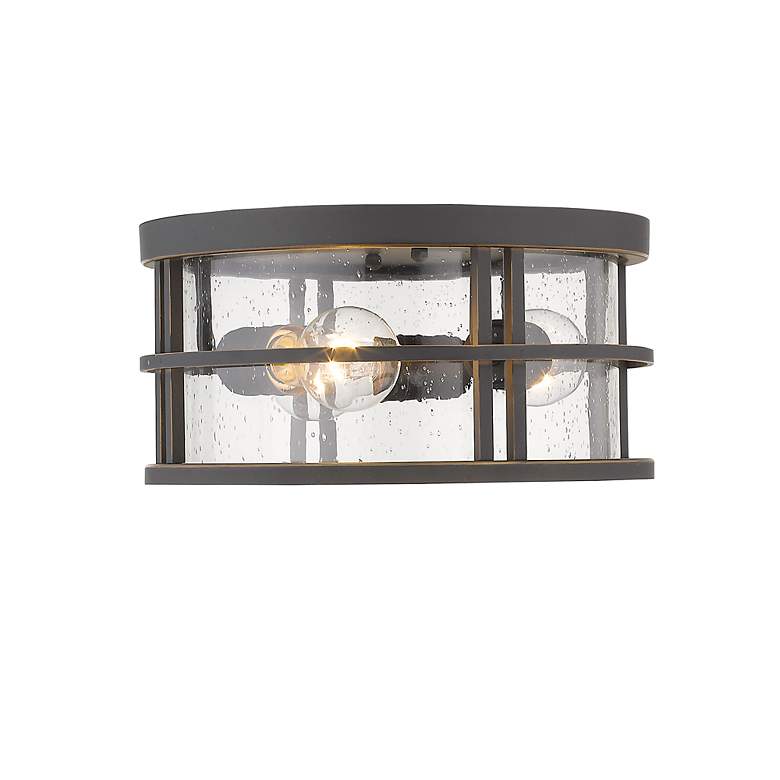 Image 3 Jordan 12"W Oil-Rubbed Bronze 3-Light Outdoor Ceiling Light more views