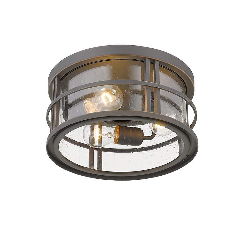 Image 5 Jordan 12"W Oil-Rubbed Bronze 3-Light Outdoor Ceiling Light more views