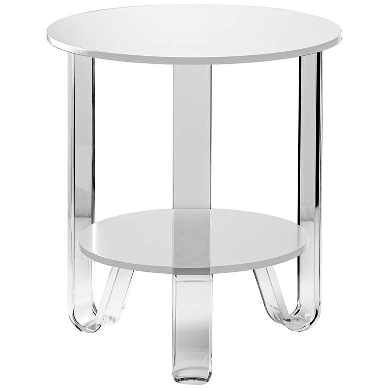 Image 1 Jordan 18 1/2 inch Wide White and Acrylic Modern Accent Table