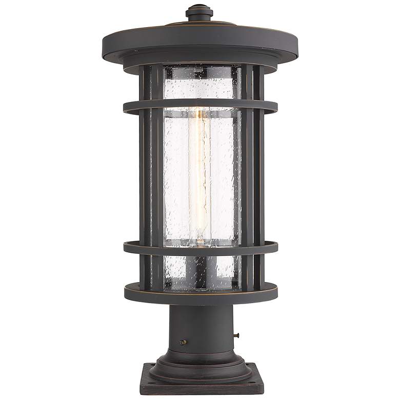Image 1 Jordan 19 3/4"H Oil-Rubbed Bronze Outdoor Pier Mount Light