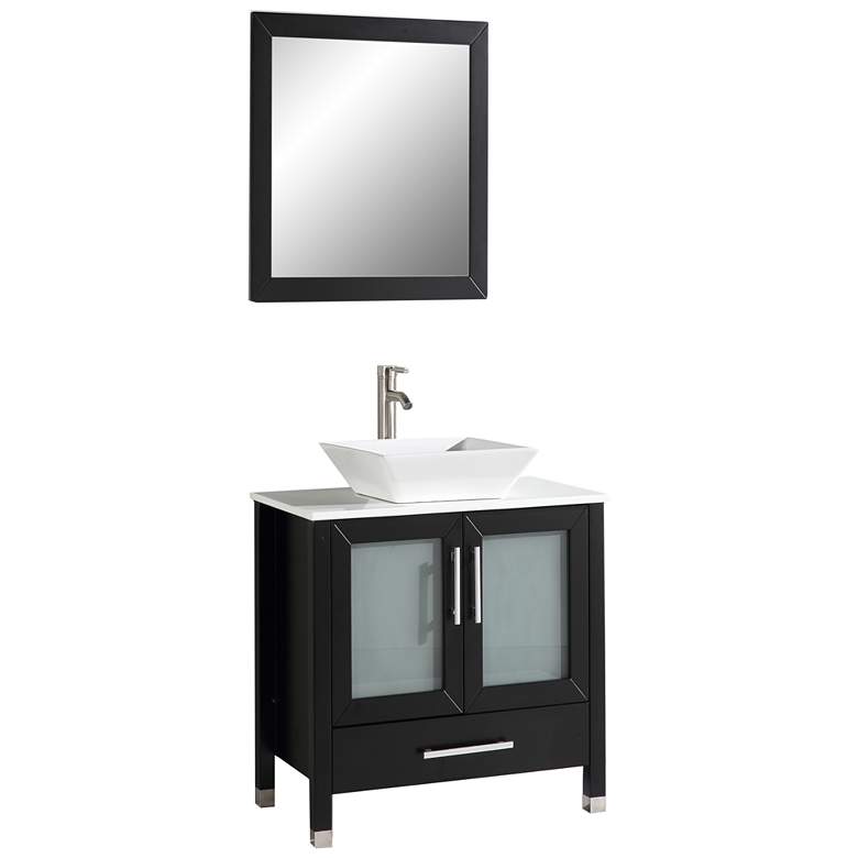 Image 1 Jordan 24 inch Espresso 2-Door Bathroom Vanity and Mirror Set