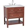 Jordan 32" Wide 1-Drawer Teak Wood Single Sink Vanity in scene