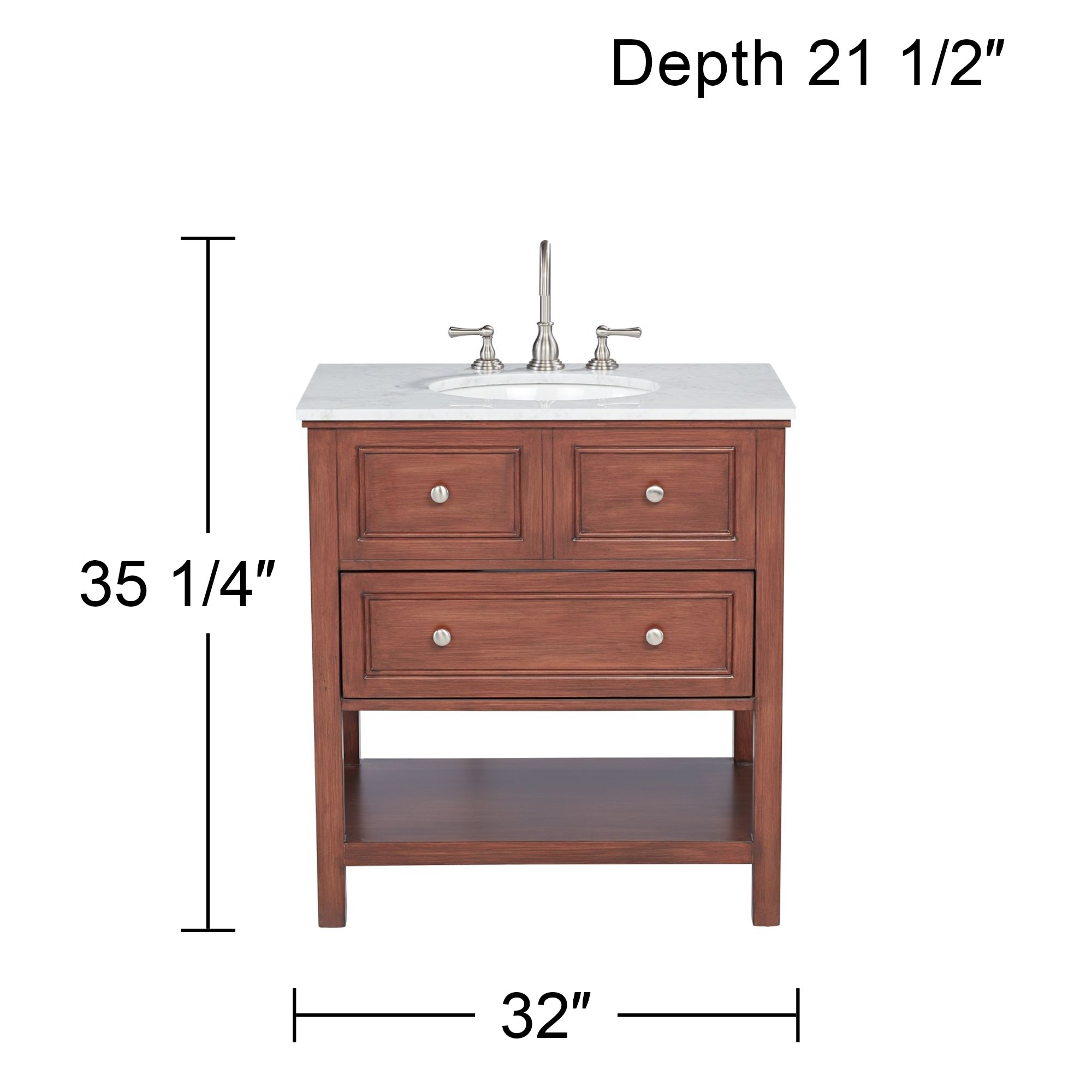 Jordan 32" Wide 1-Drawer Teak Wood Single Sink Vanity in scene