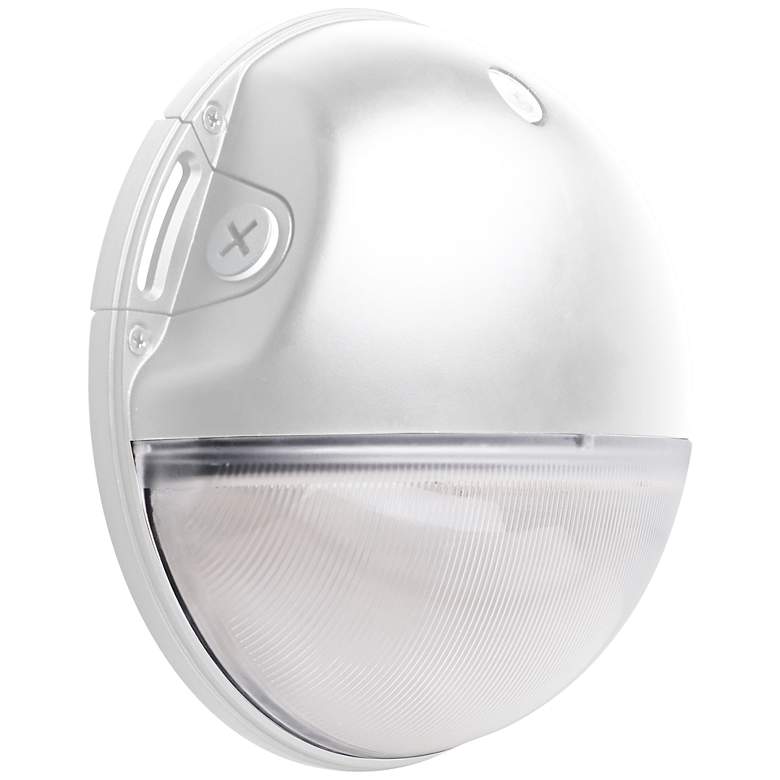 Image 1 Jordan 8 3/4" High White LED Round Outdoor Wall Light