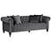 Jordan 90" Wide Tufted Dark Gray Velvet Sofa