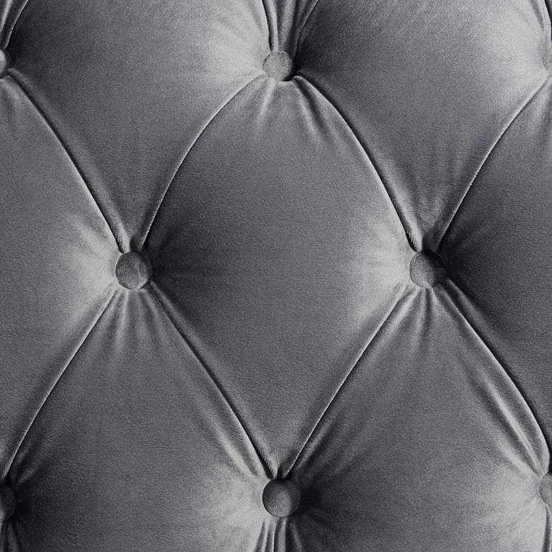 Image 4 Jordan 90 inch Wide Tufted Dark Gray Velvet Sofa more views
