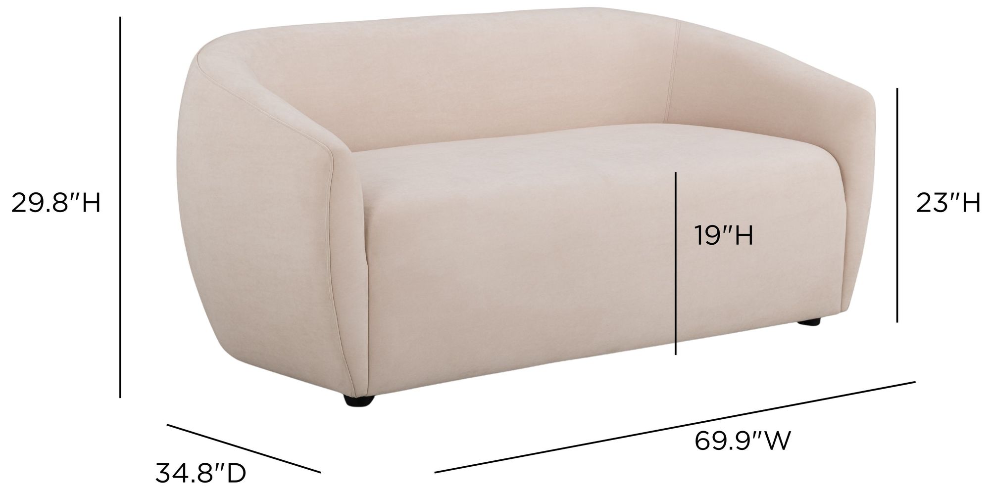 Image 7 Jordan Blush Pink Textured Velvet Loveseat more views