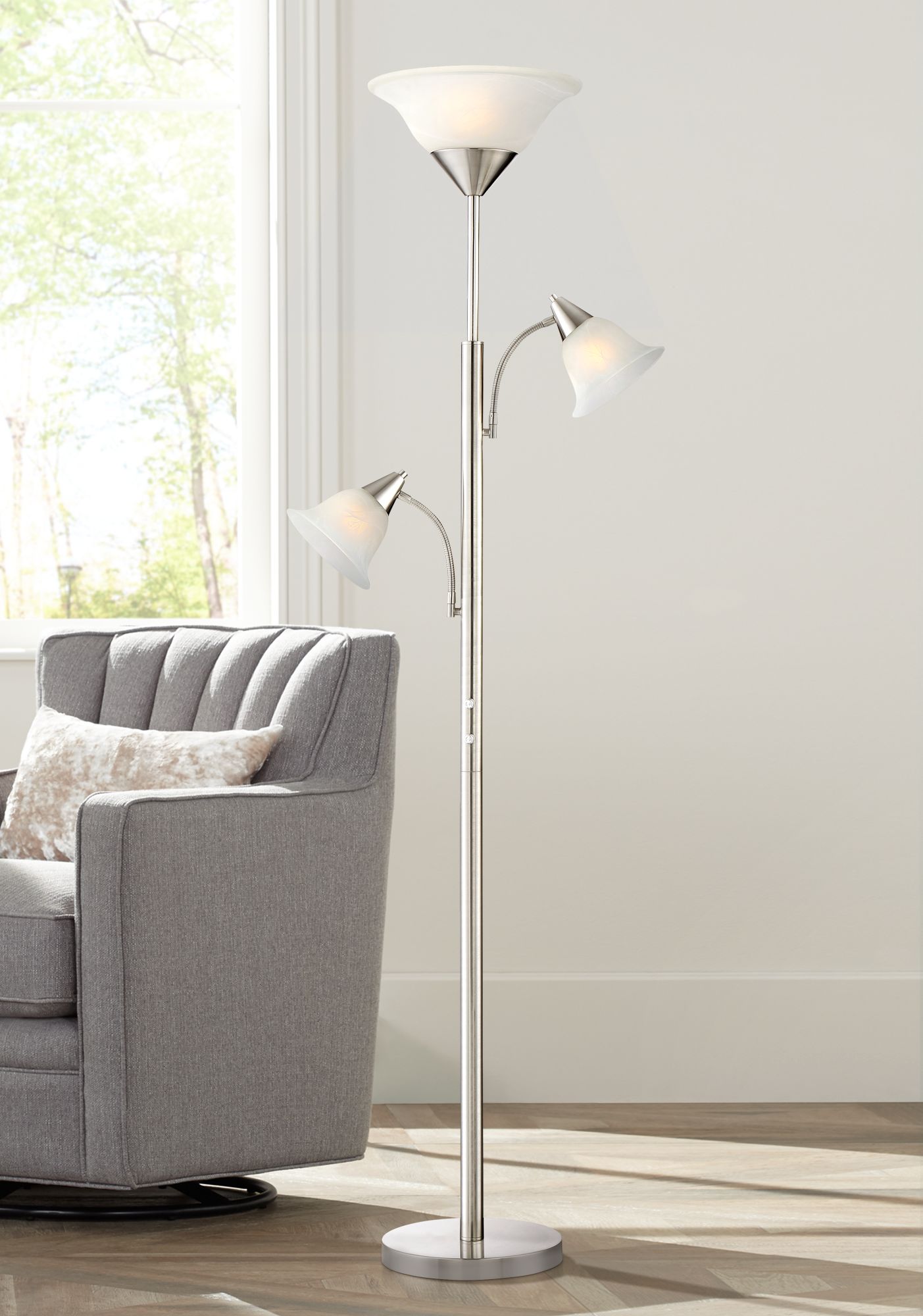 jaimee chrome floor lamp