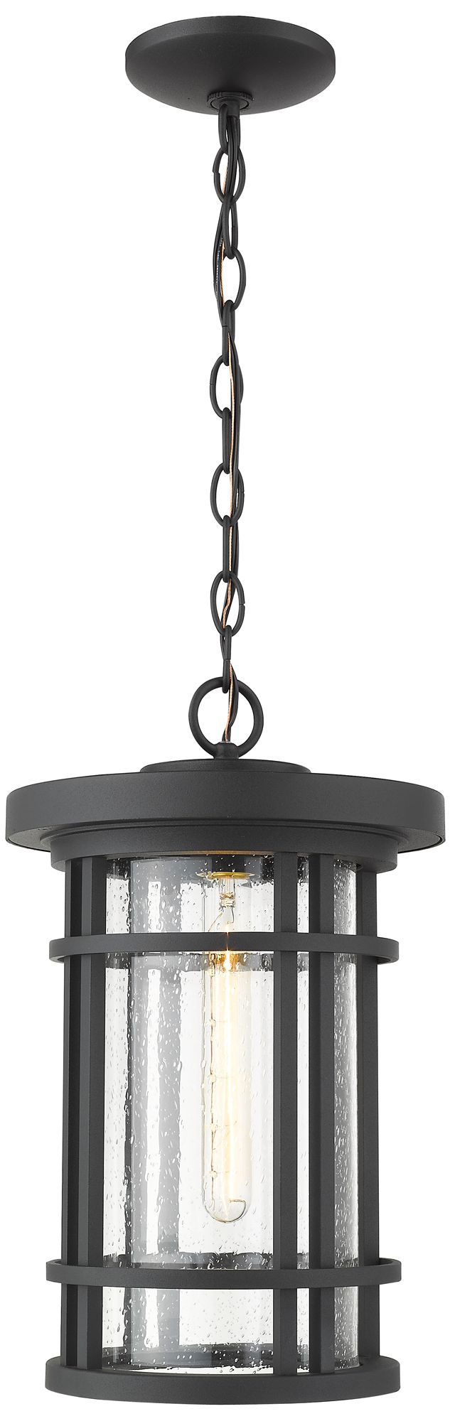 Jordan by Z-Lite Black 10 inch 1 Light Outdoor Chain Mount Ceiling Fixture