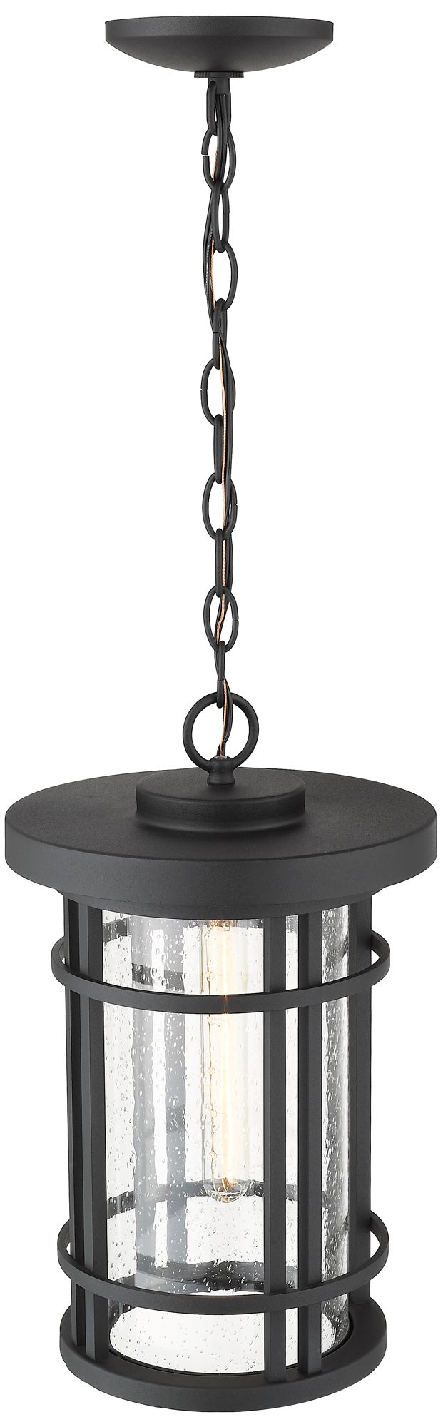Image 2 Jordan by Z-Lite Black 10 inch 1 Light Outdoor Chain Mount Ceiling Fixture more views