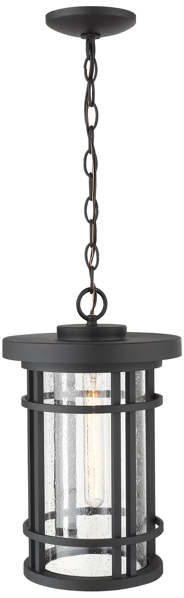 Image 3 Jordan by Z-Lite Black 10 inch 1 Light Outdoor Chain Mount Ceiling Fixture more views