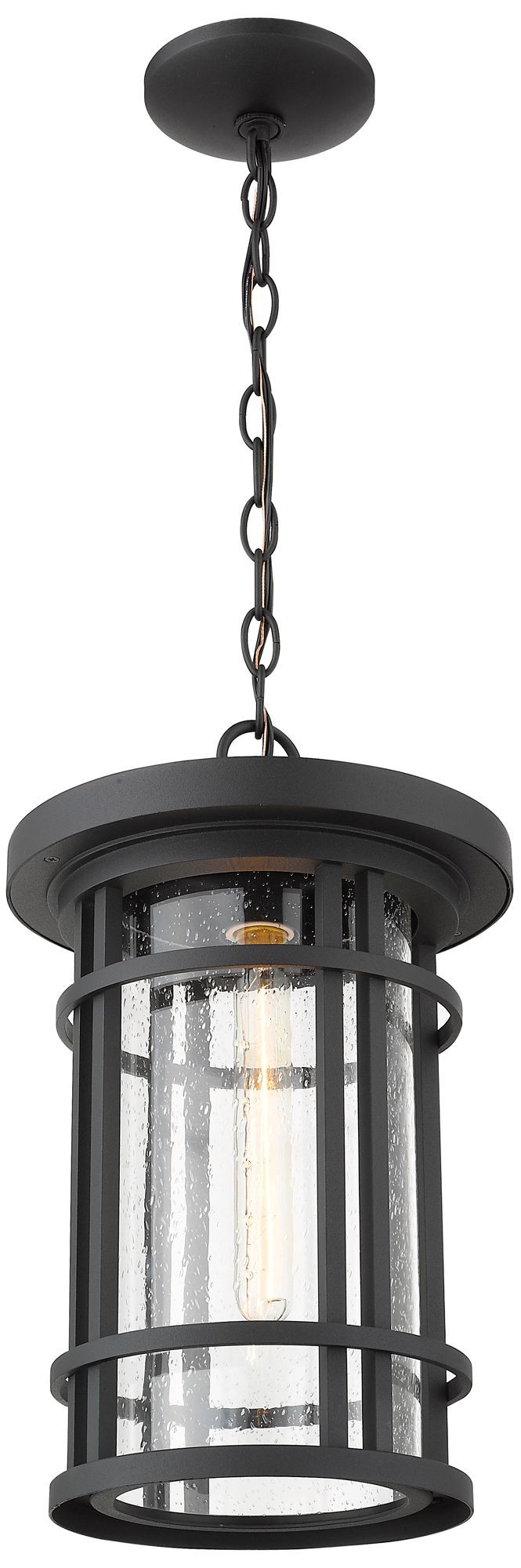 Image 4 Jordan by Z-Lite Black 10 inch 1 Light Outdoor Chain Mount Ceiling Fixture more views