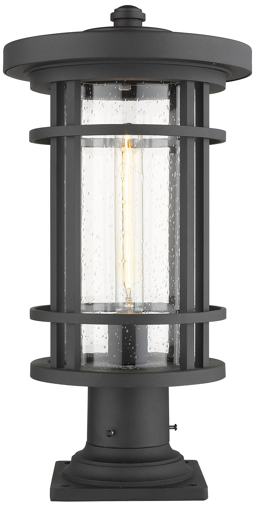 Jordan by Z-Lite Black 19.75 inch 1 Light Outdoor Pier Mounted Fixture