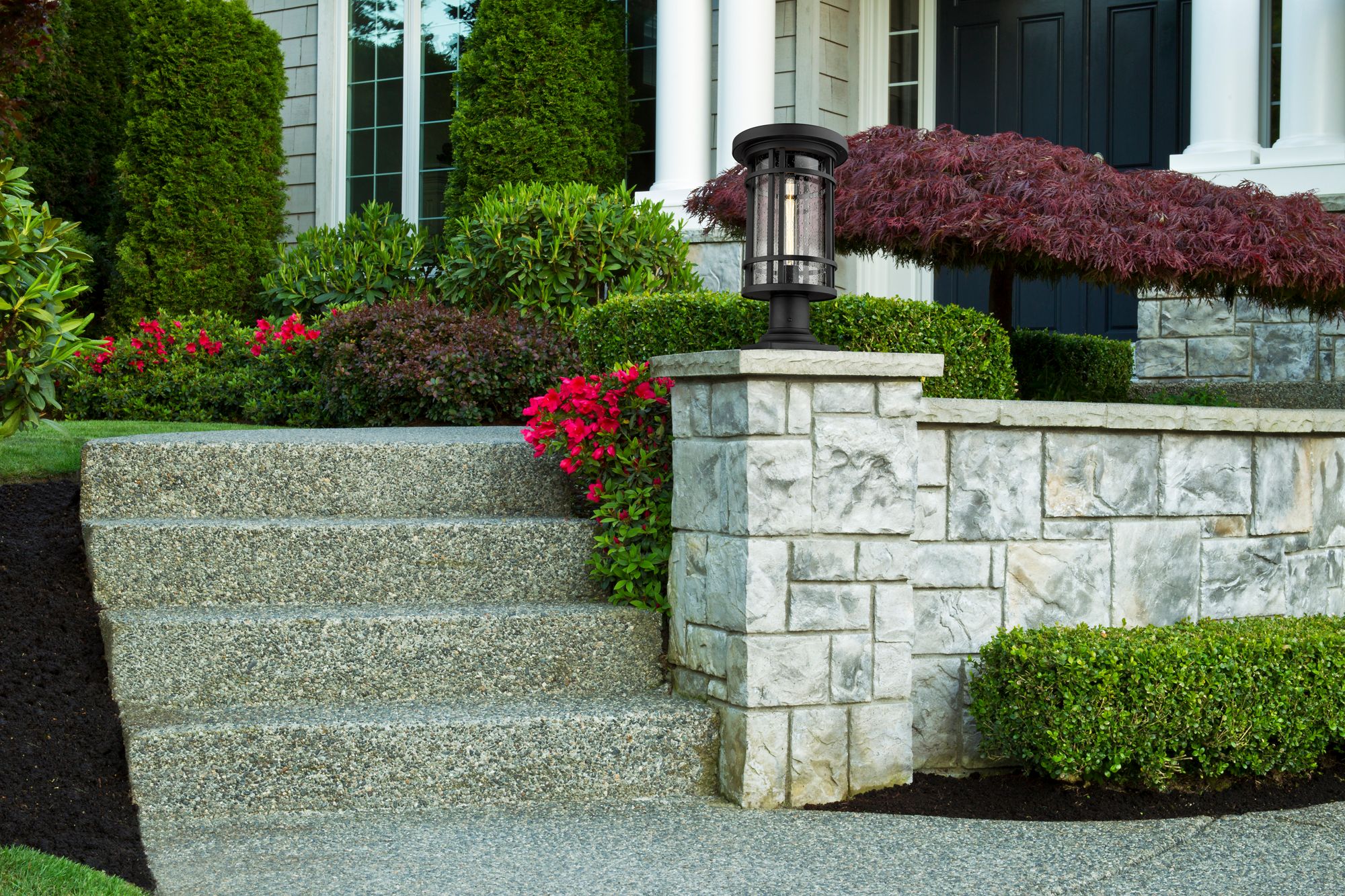 Image 2 Jordan by Z-Lite Black 19.75 inch 1 Light Outdoor Pier Mounted Fixture more views