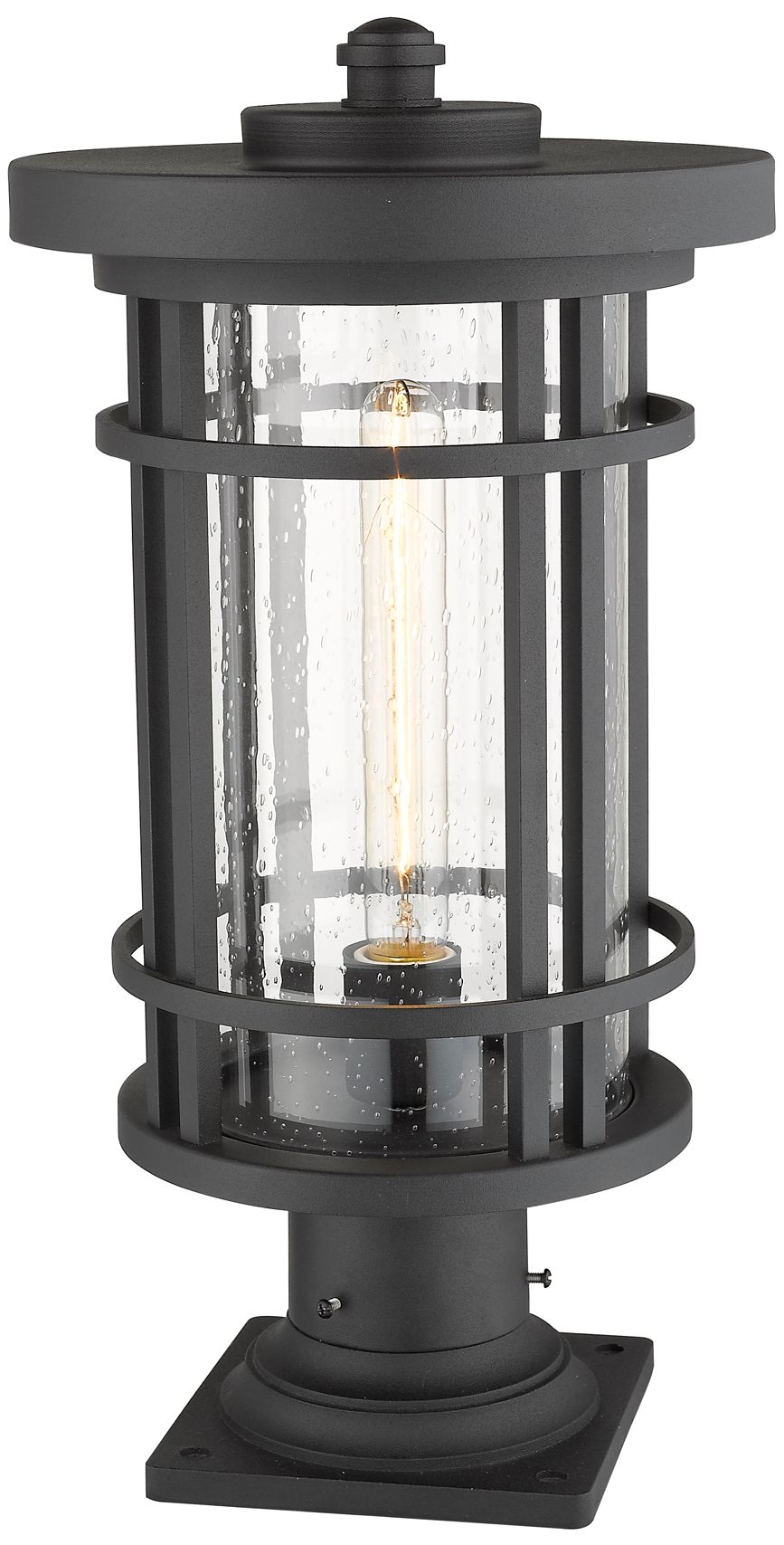 Image 3 Jordan by Z-Lite Black 19.75 inch 1 Light Outdoor Pier Mounted Fixture more views