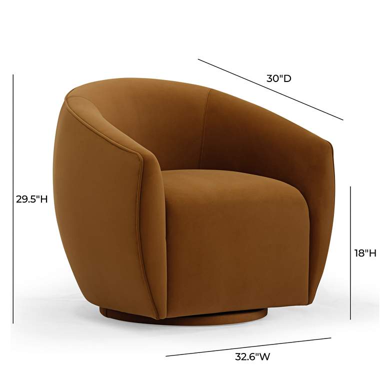 Image 6 Jordan Cognac Velvet Swivel Armchair more views