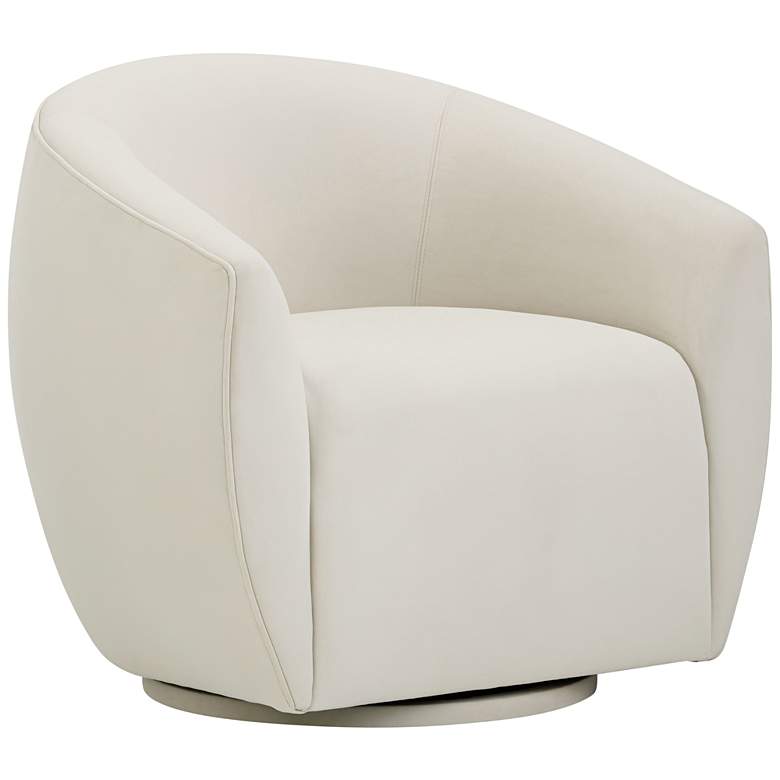Image 2 Jordan Cream Velvet Swivel Armchair