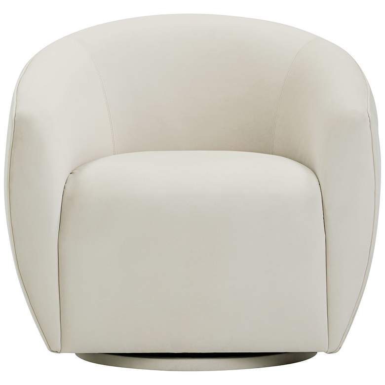 Image 3 Jordan Cream Velvet Swivel Armchair more views