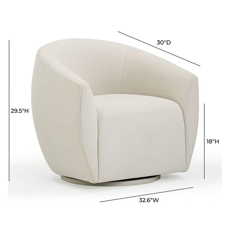 Image 6 Jordan Cream Velvet Swivel Armchair more views