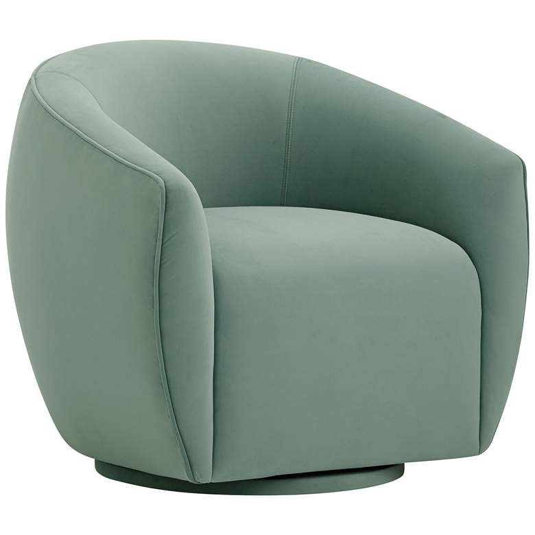 Image 2 Jordan Sea Blue Velvet Swivel Armchair