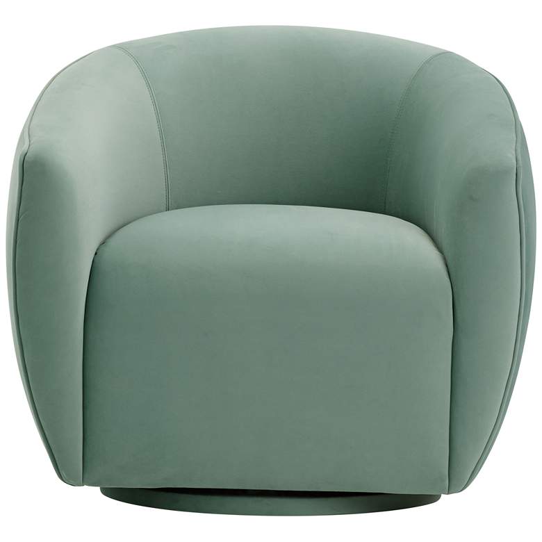 Image 3 Jordan Sea Blue Velvet Swivel Armchair more views