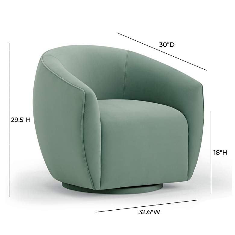 Image 6 Jordan Sea Blue Velvet Swivel Armchair more views