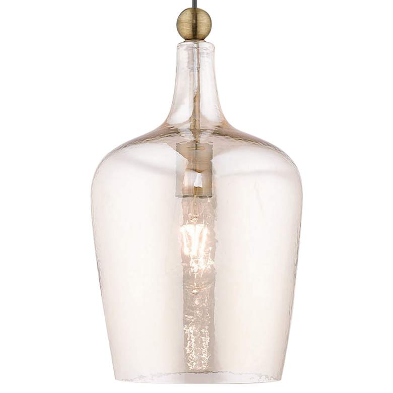 Image 3 Jorden 9 1/4" Wide Antique Brass Clear Glass Mini Pendant more views