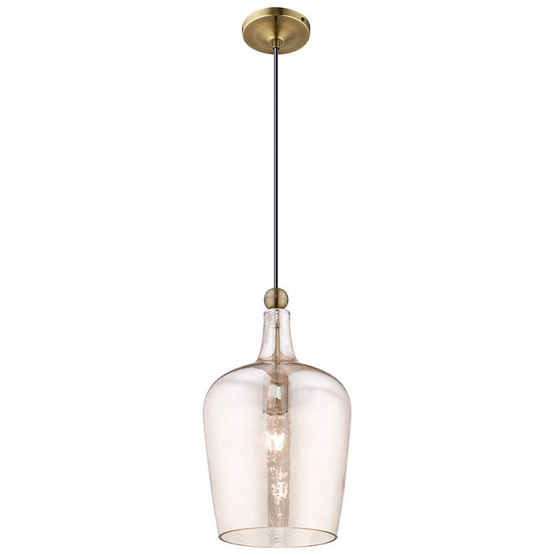 Image 6 Jorden 9 1/4" Wide Antique Brass Clear Glass Mini Pendant more views