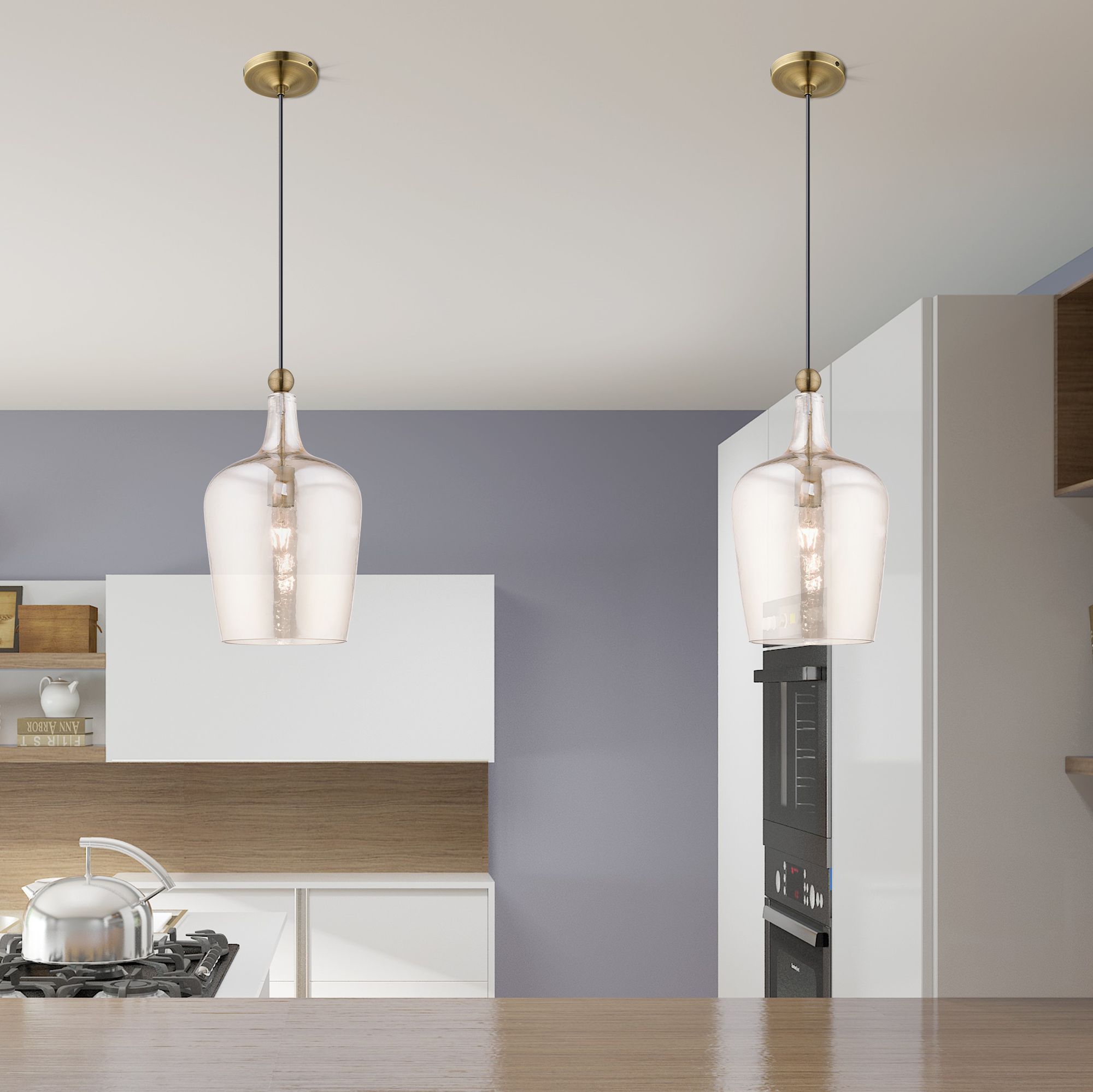 Jorden 9 1/4" Wide Antique Brass Clear Glass Mini Pendant